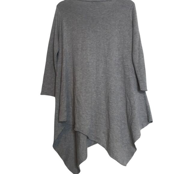 JOAN VASS Studio Small Grey Asymmetrical Long Sweater Tunic Cashmere Blend - Picture 5 of 6